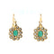 Boucles d'oreilles Boucles d'oreilles pendantes en or et diamants émeraude de Colombie Art Déco 58 Facettes