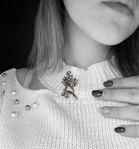 Broche Broche florale en diamant. Italie, vers 1920 58 Facettes