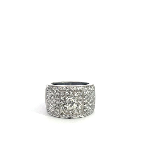 Bague Bague en or blanc et diamant 58 Facettes UN0146