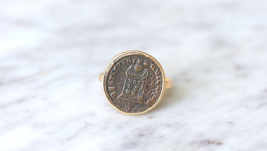 Bague 57 Bague pièce romaine Nummus 58 Facettes