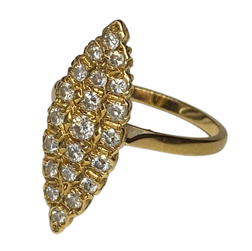 Bague 51 Bague marquise or jaune diamants 58 Facettes