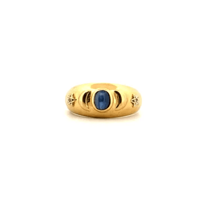 Yellow Gold Sapphire Bangle Ring