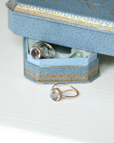 Boucles d'oreilles Boucles d'oreilles Poissardes rondes améthystes sur or rose 58 Facettes