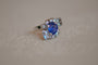 Bague 49 Art Déco platinum blue sapphire ring 58 Facettes