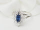 Bague 56 Bague marquise en or blanc, saphir et diamants 58 Facettes 33283