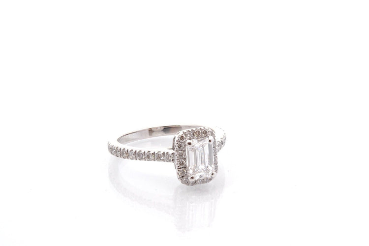 Bague 49 Bague diamant de taille émeraude 0,79ct D/VS2 58 Facettes 27040