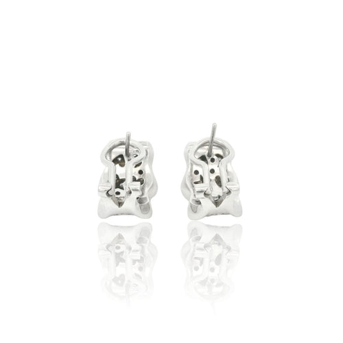 复古白金钻石耳环 