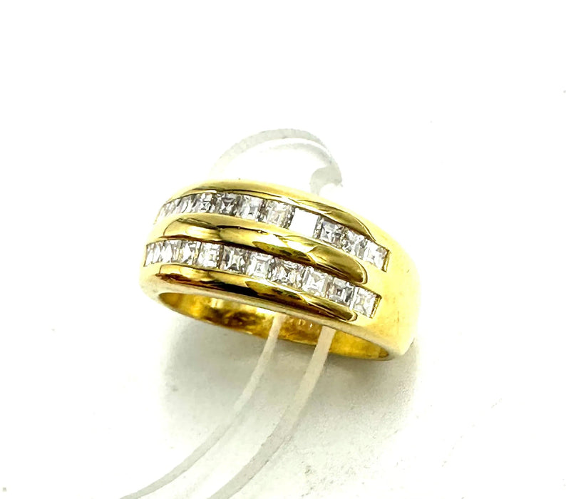 Bague 51 Bague double piste avec diamants. 58 Facettes