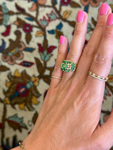 Bague 54 Vintage yellow gold and emerald ring 58 Facettes
