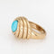Bague Bague turquoise tourbillonnante taille 9, bijou cocktail vintage en or rose 14 carats 58 Facettes G14184