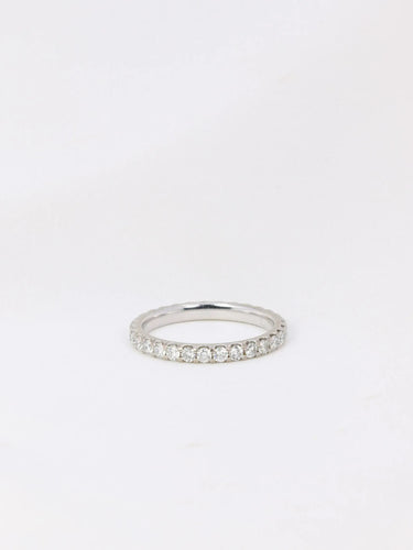 Bague 48.5 Alliance américaine or blanc diamants 0,9 ct 58 Facettes J62