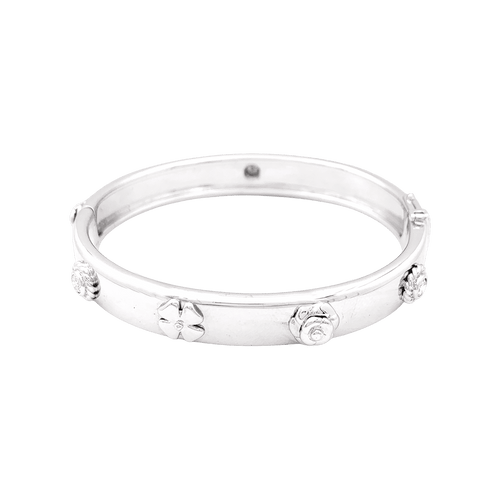 Bracelet Chanel "Trois Symboles" or blanc, diamants. 58 Facettes 34217