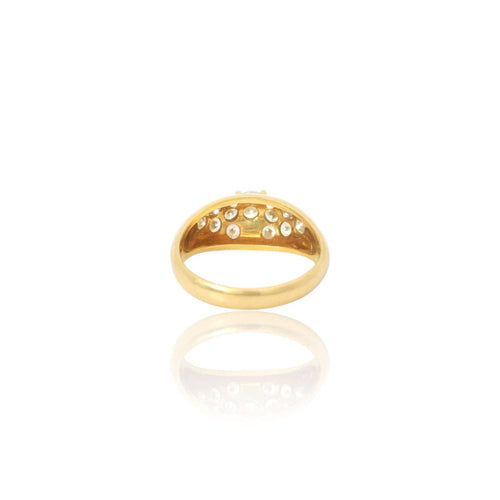 Anel de diamantes em ouro amarelo dos anos 1980 