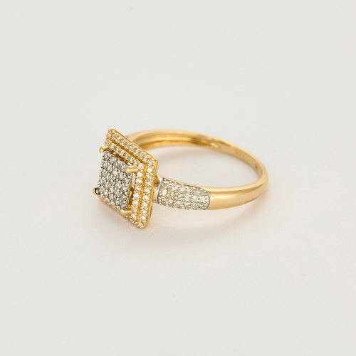 Bague 52 Bague moderniste or jaune et gris et diamants 58 Facettes LAV1685