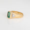 Bague Bague vintage en or jaune 18 carats avec émeraude de 1,50 ct, taille 7,25, pierre précieuse, bijouterie fine 58 Facettes G14114