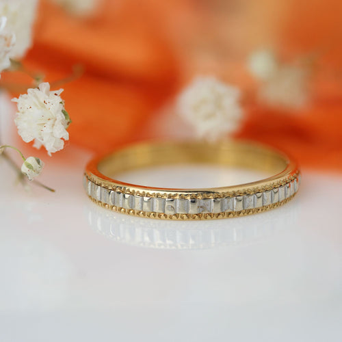 Bague 56 Alliance deux ors ciselée 58 Facettes CV133