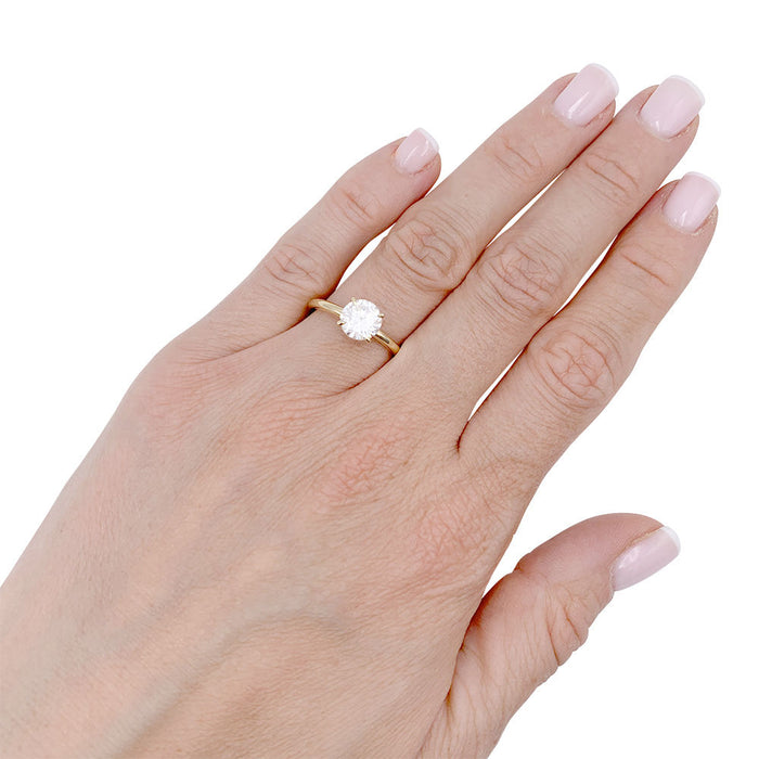 Geelgouden solitaire ring met diamant.