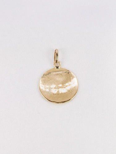 Pendentif Médaille amour Augis ronde Plus qu'hier moins que demain or jaune diamant rubis 58 Facettes J552