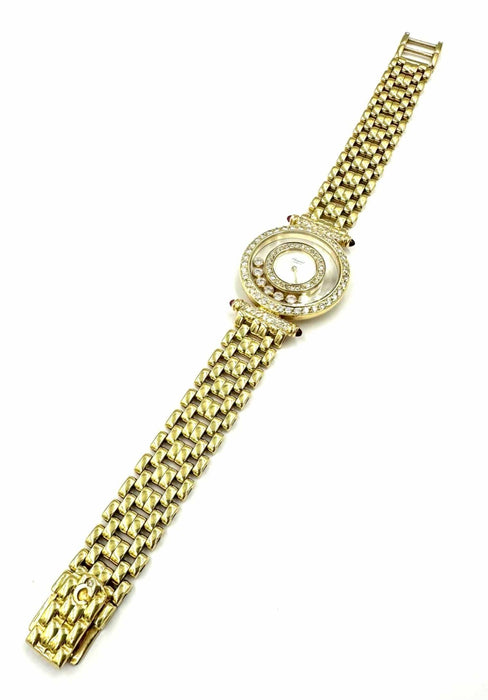 Montre CHOPARD - Montre Happy Diamonds or jaune, diamants et rubis 58 Facettes