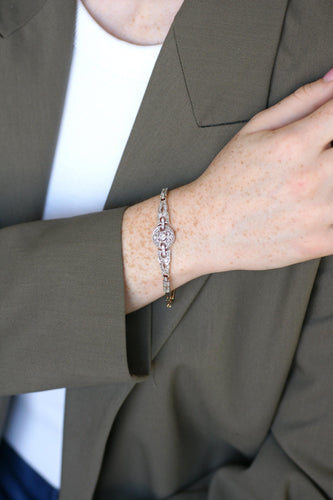 Bracelet Bracelet Art Déco Diamants sur Or et Platine 58 Facettes