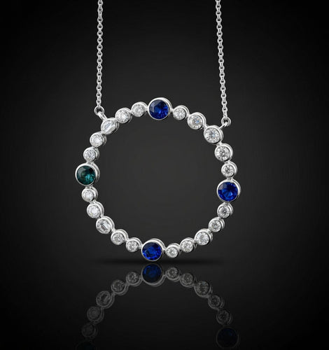 Pendentif Pendente Diamanti e Zaffiri, Anni '40 58 Facettes