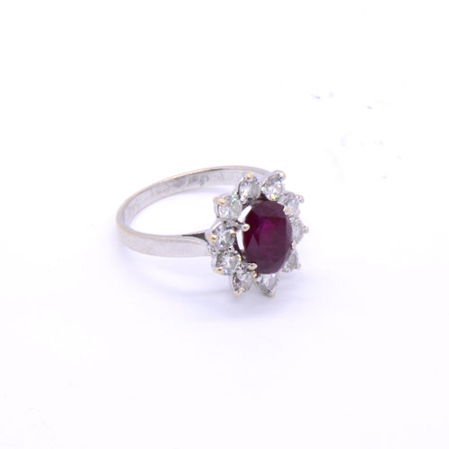 Bague 50 Bague marguerite rubis et diamants 58 Facettes 46