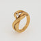 Bague Bague serpent en or jaune 18 carats avec diamants et serpent enroulé Taille 7 Bijoux de cocktail 58 Facettes G13721
