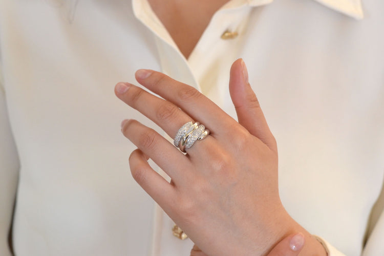 Bague 54 Bague diamants en or blanc 18k 58 Facettes 26526dv