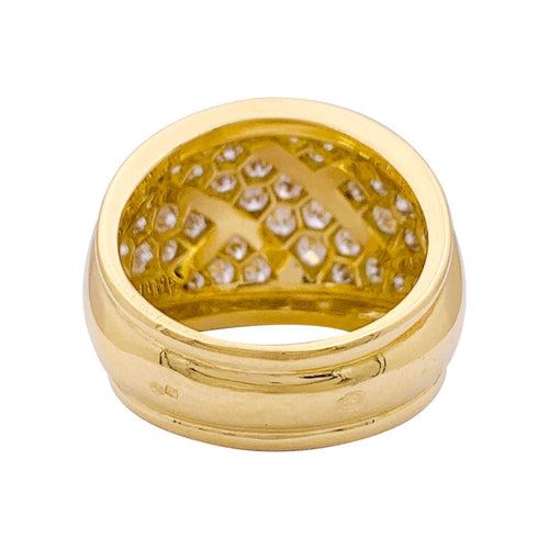 Bague 54 Bague pavage or jaune, diamants. 58 Facettes 33884