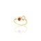 Toi & Moi yellow gold diamond and ruby ring 