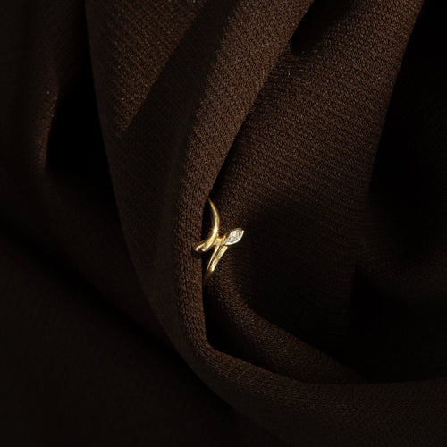 Sarı altın ve pırlantalı Yılan Yüzük 