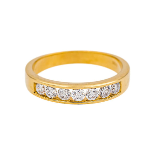 Inel Demi Verighetă Aur galben Diamant 