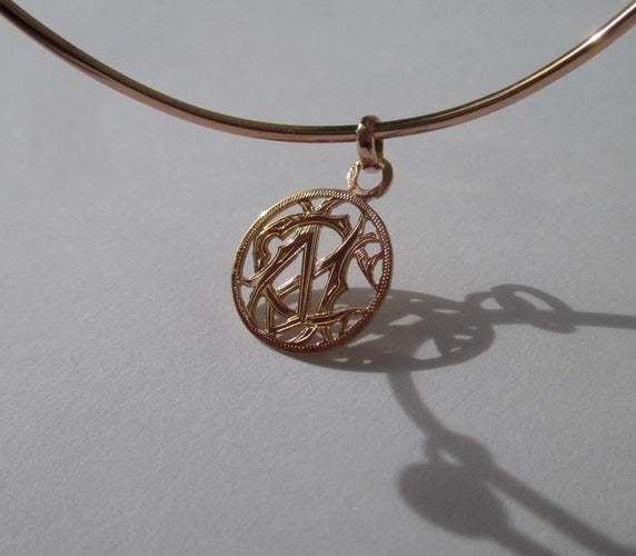 Bracelet Bracelet jonc et pendentif monogramme CM en or rose 58 Facettes