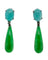 Boucles d'oreilles Boucles d'oreilles en or noir avec embellissements d'amazonite, de jade et de saphir 58 Facettes