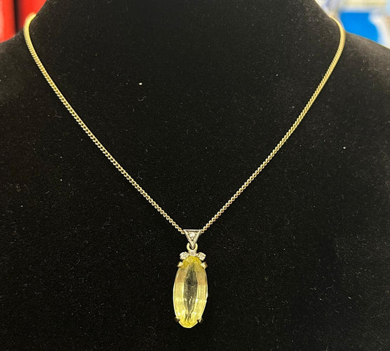 Pendentif Pendentif or jaune citrine diamants 58 Facettes LP550/16