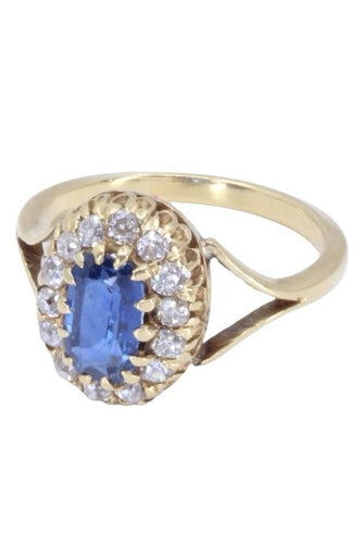 Bague 53 Bague marguerite saphir et diamants 58 Facettes 086351