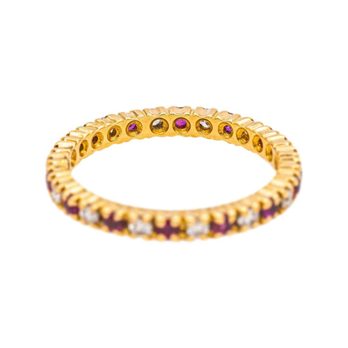 Bague 52 Bague  Alliance tour complet  Or jaune Rubis, Diamant 58 Facettes 4958961CN
