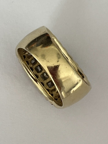 Bague 54 Large Bague Bandeau Or Jaune Diamants 3,00 ct 58 Facettes LOT 6106