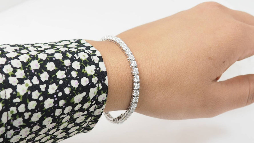 Bratara River din aur alb si diamante