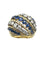 PIAGET. Vintage ring in 18K yellow gold, sapphires and diamonds 