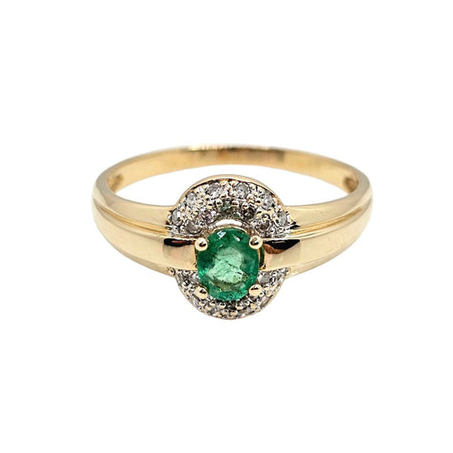 Bague 58 Bague or jaune, Émeraude et Diamants 58 Facettes 702