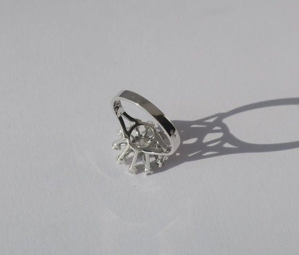 Bague 51 Bague marguerite fleur or blanc platine diamants 58 Facettes