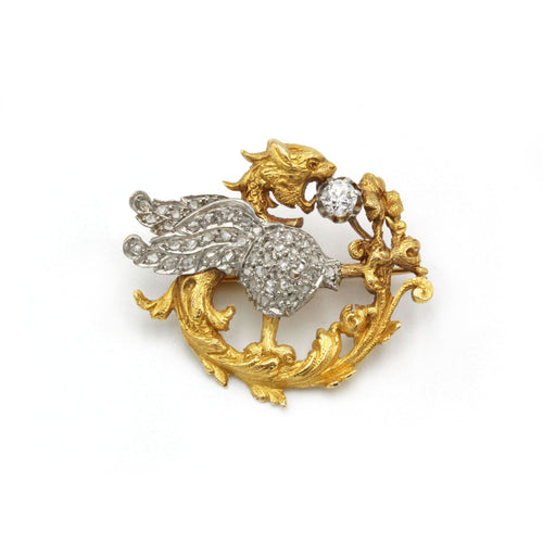 Broche Broche - Or jaune, Platine & Diamants 58 Facettes 250081R