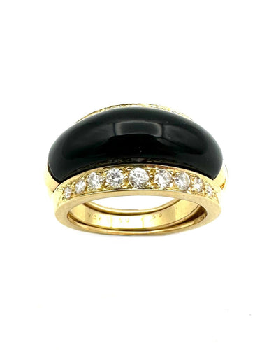 Bague 53 VAN CLEEF & ARPELS. Collection "Arlequine", bague vintage or, diamants, onyx ou nacre 58 Facettes