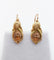 Boucles d'oreilles Dormeuses victoriennes poissardes or rose, goutte et décorations ciselées (circa 1880) 58 Facettes A05080