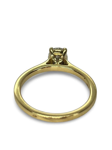 Bague 50 Solitaire or jaune et diamant ovale 0,70 ct 58 Facettes 77601