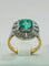Bague 53 Bague de style Art Déco en platine et or jaune, émeraude centrale et diamants 58 Facettes 50246