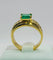 Bague 59 Bague en or jaune avec une émeraude centrale et des diamants. 58 Facettes 50251