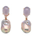 Boucles d'oreilles Boucles d'oreilles Calcédoine et Perles Baroques Ornées de Diamants 58 Facettes