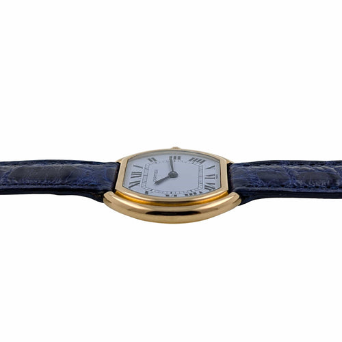 Montre Cartier Ellipse Paris Dial 78091 Large Model GM LM circa 1973 18k Yellow Gold 58 Facettes